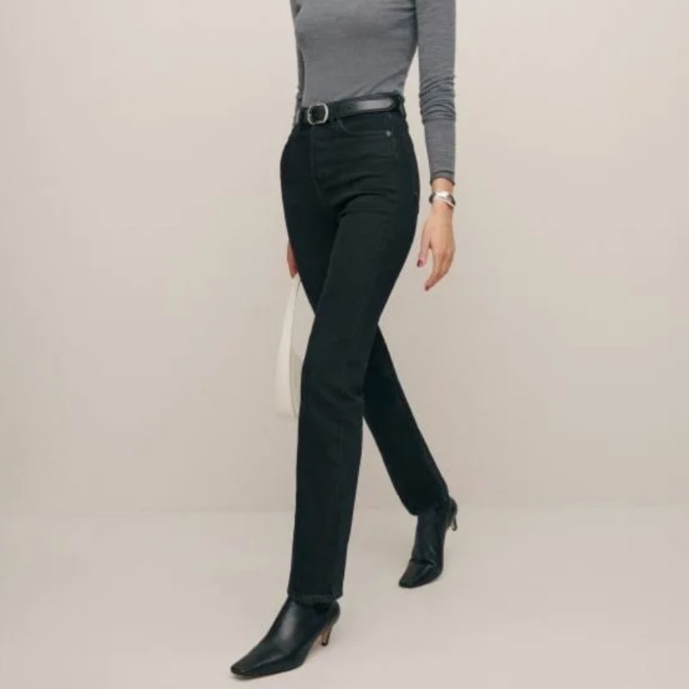 REFORMATION Cynthia Stretch High Rise Straight Jeans